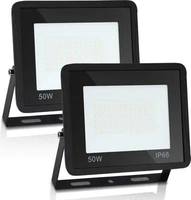 Produktbild von EINFEBEN 2X LED Fluter Flutlicht Strahler 50W Scheinwerfer Baustrahler Außen Lampe IP65 Warmweiß