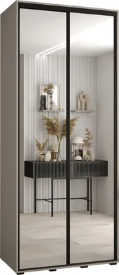 Produktbild von Kryspol Dakota 2 Schrank, zwei Türen - 235,2x120x45cm - Kaschmir Schwarz