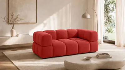 Produktbild von Kaiser Möbel Sofa 2-Sitzer, Couch, Veloursstoff Bluvel, Rotwein, Averro