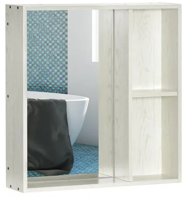 Produktbild von Badezimmer-Spiegelschrank mit Ablagen, modernes Badezimmerm?belstš¹ck, 63 x 15 x 65 cm, Wei?