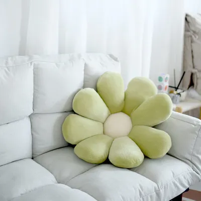 Produktbild von 360Home Große Daisy Gänseblümchen Design Blume Weiche Kissen Waschba Grün 80cm