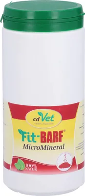 Productafbeelding van cdVet Naturprodukte Fit-BARF MicroMineral 1000 g, voor katten/honden, poeder, voor algemene gezondheid, universeel, 1 kg, bevat: algenkalk, biergist, maltspruit, algen, druivenpitmeel