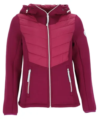 Produktbild von Leitfeuer Damen Hybridjacke mit Kontrast-Steppung - Modische Jacke mit verstellbarer Kapuze in Hortensie Größe 46