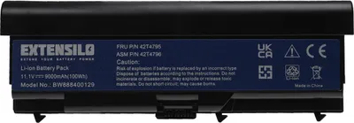 Produktbild von EXTENSILO Akku Ersatz für Lenovo 57Y4185, 51J0500, 51J0499, 45N1001, ASM 42T4703, 57Y4545, 57Y4186 für Notebook (9000 mAh, 11,1 V, Li-Ion)