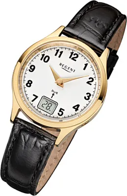 Produktbild von Regent Armbanduhr schwarz FR-194 Damen Analog-Funkuhr URFR194