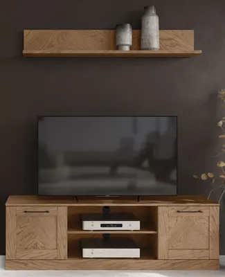 Immagine prodotto di Set da soggiorno Cozy 2 pezzi rovere rustico semisolido parete attrezzata
