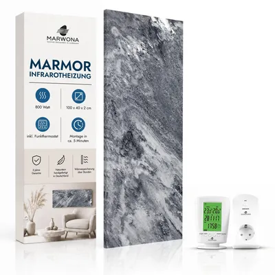 Produktbild von Marwona Shadow Grey Infrarotheizung 800 W mit Funkthermostat – Germany