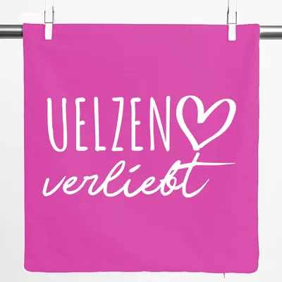 Produktbild von Huuraa Kissenbezug Uelzen verliebt 40x40cm Fuchsia Baumwolle Dekokissenbezug Geschenkidee