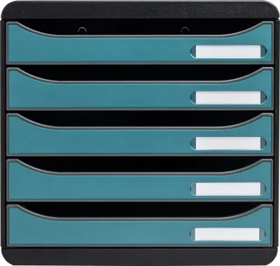 Produktbild von Exacompta Big Box, Schubladenbox + 5 Schubladen, Skandi, Bleu Pacifique, 30934D