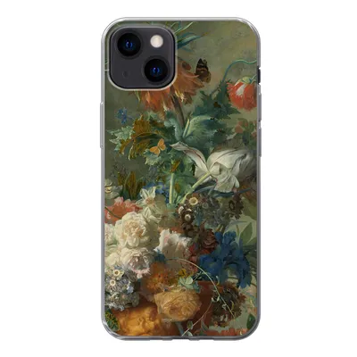 Produktbild von MuchoWow® Handyhülle Schutzhülle Hülle für iPhone 13 Stilleben mit Blumen - Gemälde von Jan van Huysum Silikon Softcase Handy Hülle - Karteninhaber
