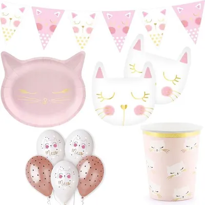 Produktbild von Katzen Partyset Kindergeburtstag Party Deko Geburtstag Dekoration 30 tlg.