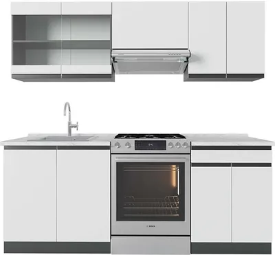 Obrázek produktu pro Kuchyňský kout Vicco R-Line Bílá/antracitová 200 cm , PD Mramor, Model 43237