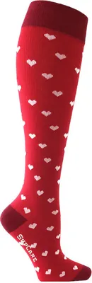 Produktbild von SupCare Stützstrümpfe rot mit weißen Herzen Gr. 37-39