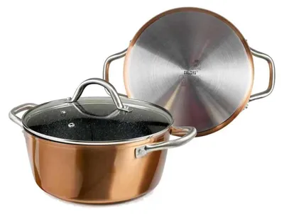 Obrázok produktu pre Luxusný medený hrniec vhodný na indukciu 24x10cm profi series