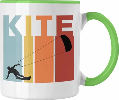 Produktbild von Trendation - Kitesurf Kitesurfen Geschenk Tasse Kite Surfender Kitesurfing Geschenkidee (Grün)