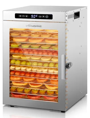 Dörrautomat Edelstahl 14 Etagen 30–90 °C 500 W Lebensmitteltrockner
