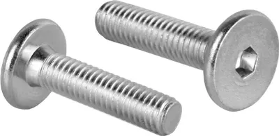 Produktbild von Flachkopfschrauben M6 Möbelschrauben Möbelverbinder 25mm Typ KF mit Innensechskant ISK 4mm - 10 Stück