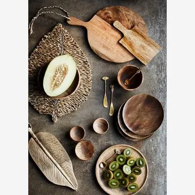 Produktbild von Servierbrett Mangoholz in Blattform