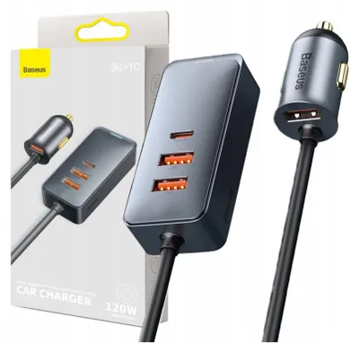 Obrázek produktu pro Baseus Share Together, Auto, Zapalovač na doutníky, 1,5 m, Šedá, Metalická