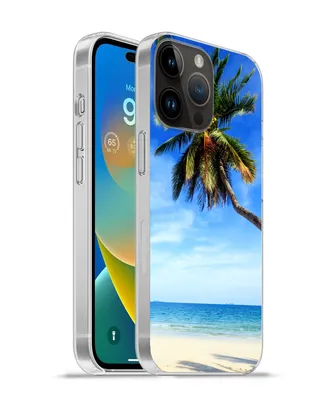 Produktbild von MuchoWow® Handyhülle Schutzhülle Hülle für Apple iPhone 14 Pro - Softcase Palmen - Strand - Meer Silikon Softcase Handy Hülle - Umschlag