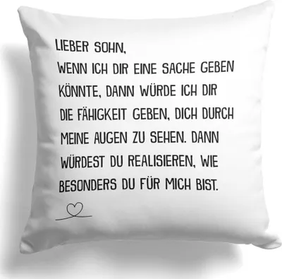 Produktbild von 22Feels Sohn Geschenk 18. Geburtstag Weihnachten Abitur Matura Jungs Kissen Uni Abschluss Bachelor Master Firmung Konfirmation Kinder Deko Männer Dekoration Wohnzimmer Schlafzimmer Couch