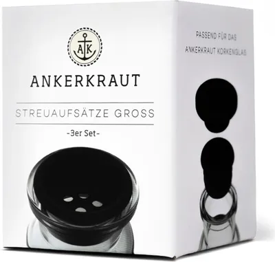 Produktbild von Korkenglas Streuaufsatz, 3er-Set große Lochgröße