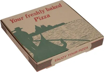 Image de Boîtes à pizza compostables avec motif gondole, 30 cm
