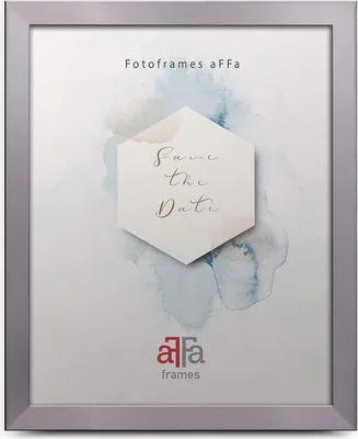 A silver picture frame with a watercolor background and text.