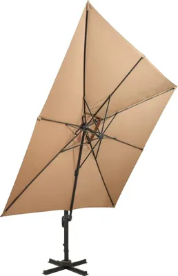 Produktbild von vidaXL Ampelschirm mit Doppeldach 300 x 300 cm Taupe