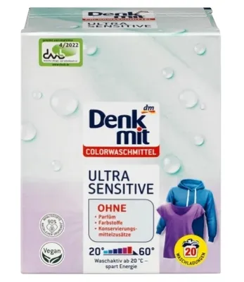 Obrázok produktu pre (DE) Osvedčený prostriedok na pranie farieb - Denkmit Ultra Sensitive, 20 dávok