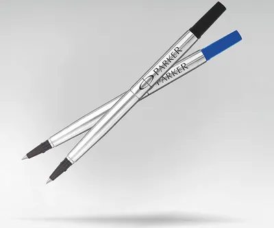 Produktbild von Parker Ersatzminen für Tintenroller | mittlere Spitze | blaue QUINK Tinte | 2 Stück