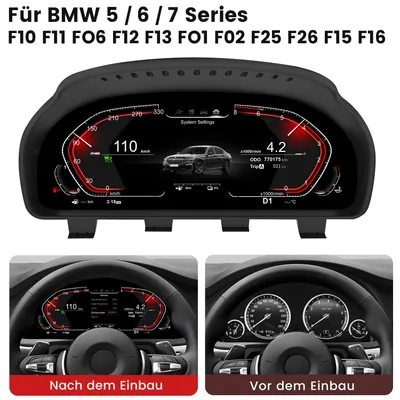 Zdjęcie produktu dla 12.3-calowy cyfrowy prędkościomierz LCD do BMW serii 5 5GT F07/F10/F11/F18 / serii 6 F06/F12/F13 / serii 7 F01/F02/F03 / X3-F25，X4-F26，X5-F15，X6-F16