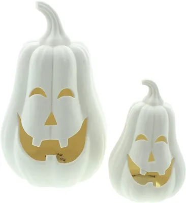 Produktbild von LED Kürbis White 2er Set Dekoration Beleuchtung Lampe Leuchte Tischdeko Figur