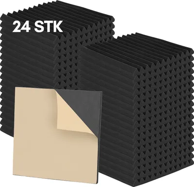 Produktbild von Yakimz Dreieckschaumstoff- SELBSTKLEBEND (30x30x 2,5 cm) Akustikschaumstoff Acoustic Foam self adhesive - Schalldämmmatten zur effektiven Akustik Dämm