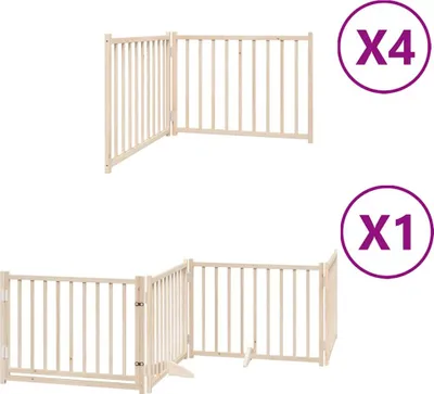 Produktbild von vidaXL 12-tlg. Hundetor mit Tür Faltbar 960 cm Pappelholz