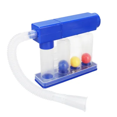 Zdjęcie produktu dla Trenażer oddechu do głębokiego oddychania z 3 kolorowymi kulami, zakres pomiaru od 600 ml do 1200 ml, przezroczysty system pomiaru oddechu