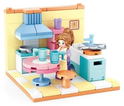 Produktbild von Sluban Mini Zimmer Bausteine Küche - 108 Teile - DIY Raum Bausatz ab 7 Jahren