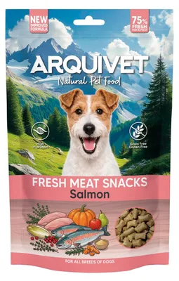 Productafbeelding van Arquivet verse zalmfilet snacks, 800 g, voor volwassen honden