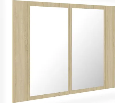 Produktbild von vidaXL LED-Bad-Spiegelschrank Sonoma-Eiche 60x12x45 cm Acryl