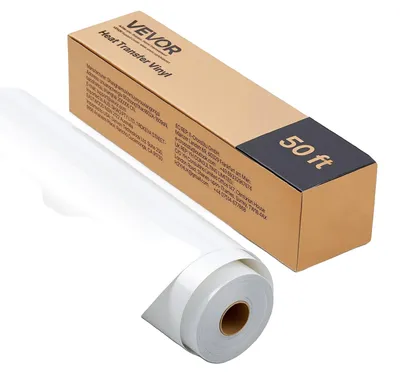 Obrázok produktu pre VEVOR vinylová fólia na prenos tepla (304,8 x 15240 mm), lesklá biela HTV nažehľovacia vinylová rolka, kompatibilná s rezacími strojmi, na rôzne materiály tričká vankúše čiapky