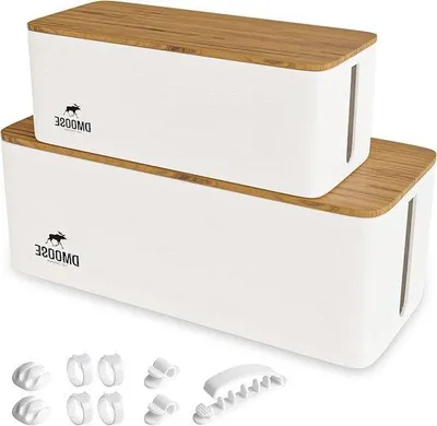 Produktbild von Kabelbox-Set weiß ABS-Kunststoff Kabelmanagement