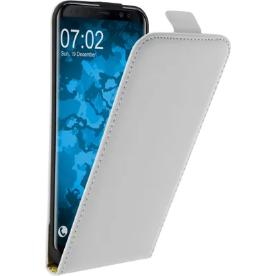 Produktbild von PhoneNatic Kunst-Lederhülle kompatibel mit Samsung Galaxy S8 - Flip-Case weiß