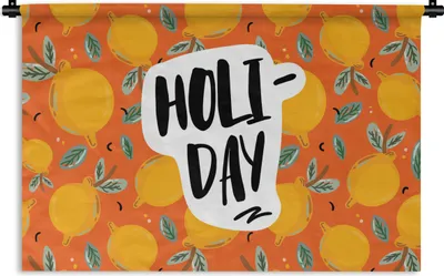 Produktbild von MuchoWow® Wandteppich Wandbehang Zitrone - Sommer - Orange 60x40 cm Tapisserie Dekoration Wandtuch - Wanddekorationen