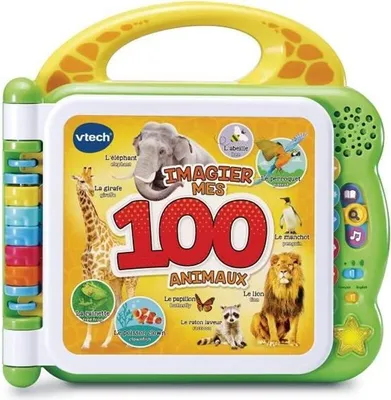 Productafbeelding van VTECH Mijn eerste tweetalige dierenprentenboek, interactief leerboek voor kinderen, bilinguale taalontwikkeling, meerkleurig, werkt op batterijen