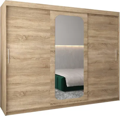 Produktbild von MEBLE KRYSPOL Promo 2250 Schlafzimmerschrank drei Schiebetüren - Sonoma