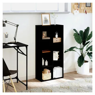 Produktbild von Bücherregal aus schwarzer Eiche, 50 x 25 x 105 cm, Holzwerkstoff