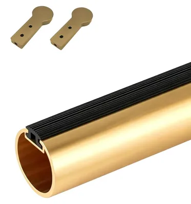 Productafbeelding van Kledingstang Geborsteld Goud - Ronde Buiskapstok 80cm