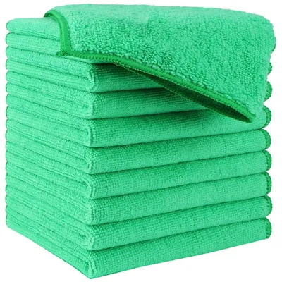 Mikrofasertuch 10er-Pack, grün, 30x30 cm, wiederverwendbar