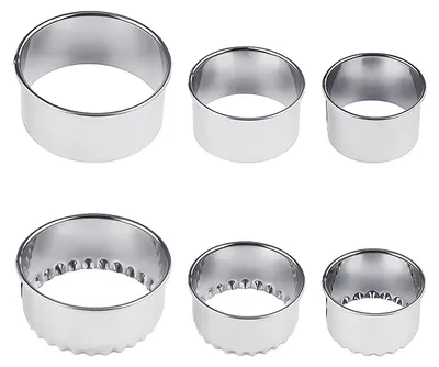 6 runde Keksausstecher aus Edelstahl, Backformen-Set