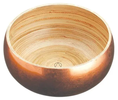 Bambus-Servierschale 17 cm, kupferfarben, gold/braun